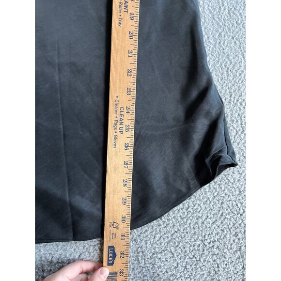 Soft Surroundings Tank Top Slip Large Satin V-Neck Sleeveless A-Line Black Cami - Picture 7 of 9